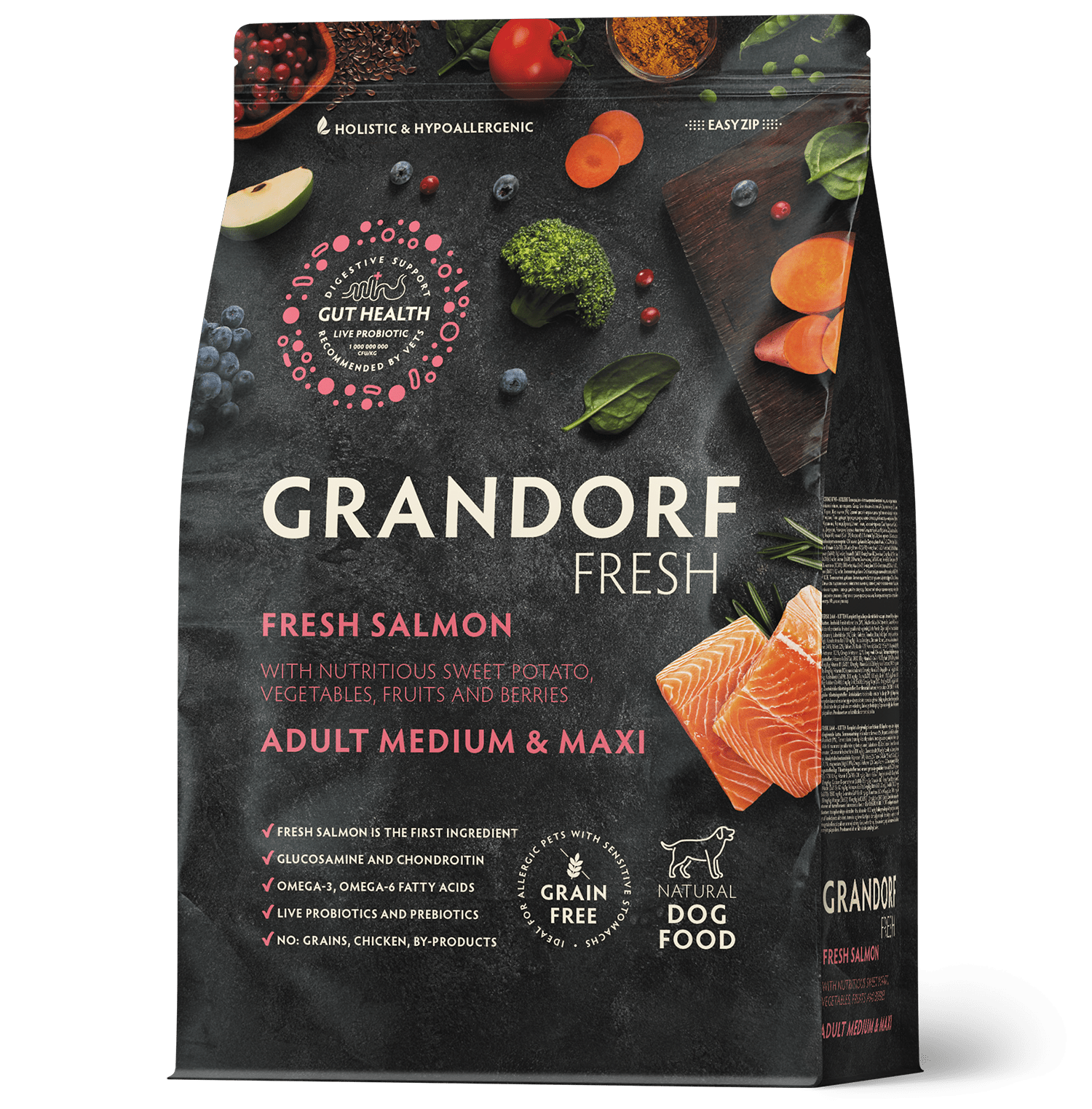 Grandorf Fresh Värske Lõhefilee ja Bataat keskmistele ja suurtele koertele 3kg