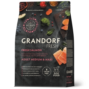 Grandorf Fresh Värske Lõhefilee ja Bataat keskmistele ja suurtele koertele 3kg