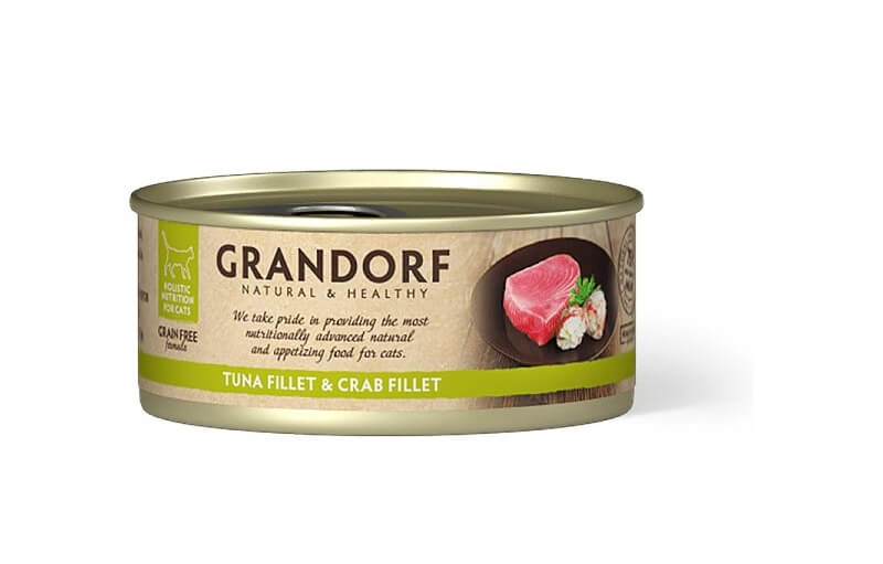 Grandorf Tuunikala filee ja Krabifilee konserv kassidele 6x70g
