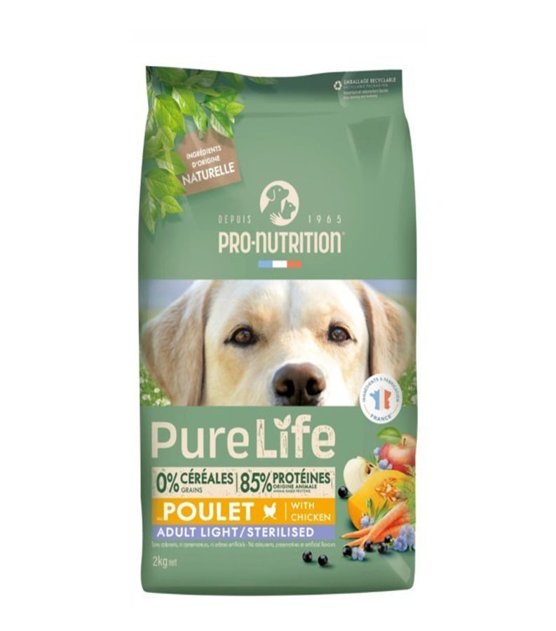 Pure Life Dog Light / Sterilized Ülekaalulistele ja steriliseeritud koertele 12kg