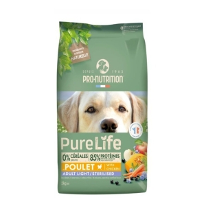 Pure Life Dog Light / Sterilized Ülekaalulistele ja steriliseeritud koertele 12kg
