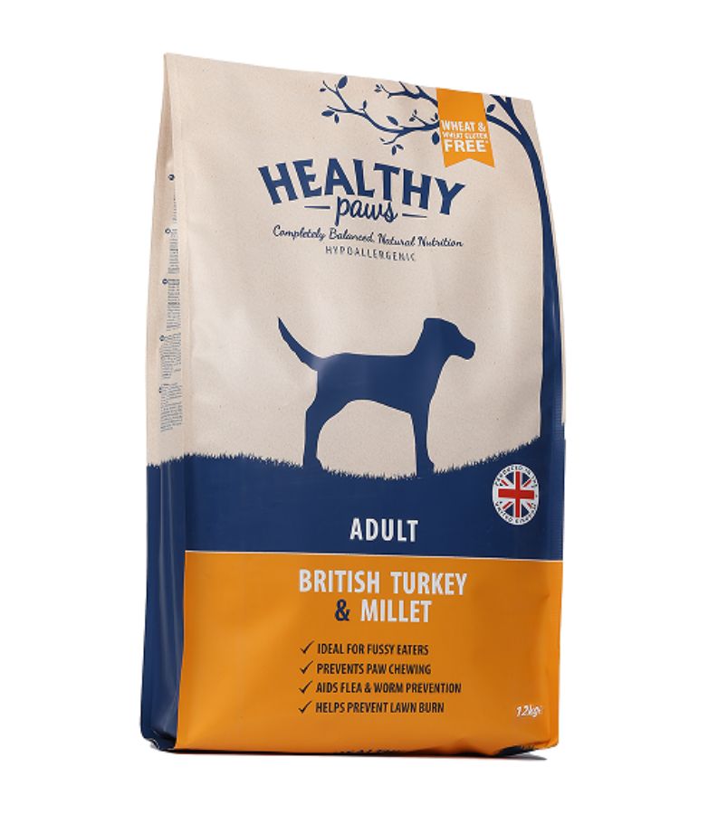 Healthy Paws Kalkuniliha ja Hirss Täiskasvanud koertele 12kg