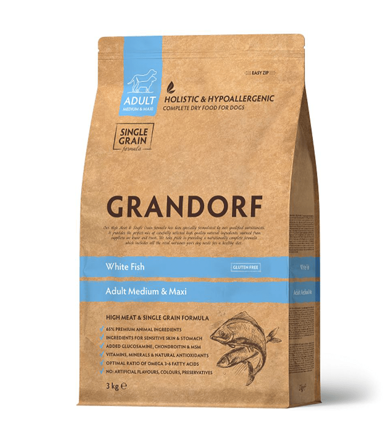 Grandorf Valge Kala Täiskasvanud keskmistele ja suurtele koertele 6kg (2x3kg)