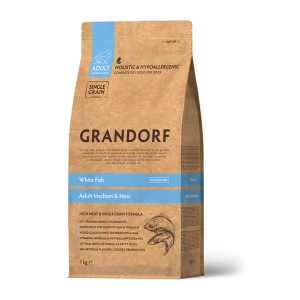 Grandorf Valge Kala Täiskasvanud Keskmistele ja Suurtele Koertele 1kg
