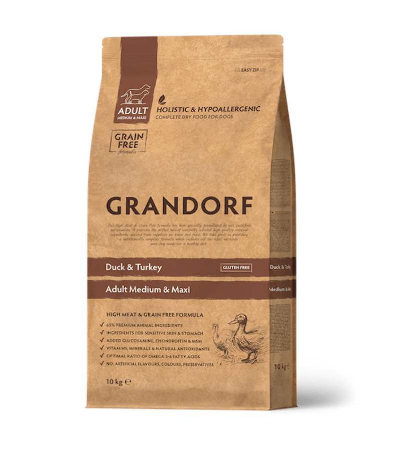 Grandorf Pardiliha ja Kalkuniliha Täiskasvanud Keskmistele ja Suurtele Koertele 10kg