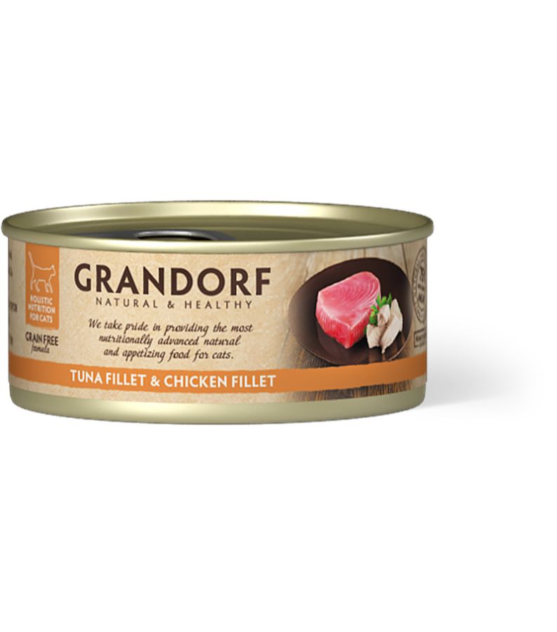 Grandorf Tuunikala filee ja Kana Rinnafilee konserv kassidele 6x70g