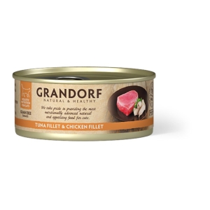 Grandorf Tuunikala filee ja Kana Rinnafilee konserv kassidele 6x70g