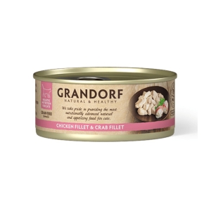Grandorf Kana Rinnafilee ja Krabifilee konserv kassidele 6x70g