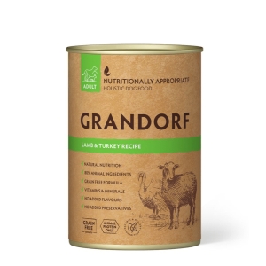 Grandorf Lamba- ja Kalkuniliha konserv koertele 6x400g