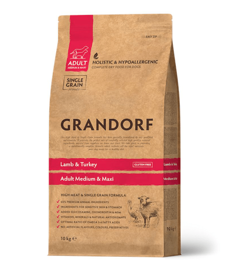 Grandorf Lamba- ja Kalkuniliha Täiskasvanud Keskmistele ja Suurtele Koertele 10kg