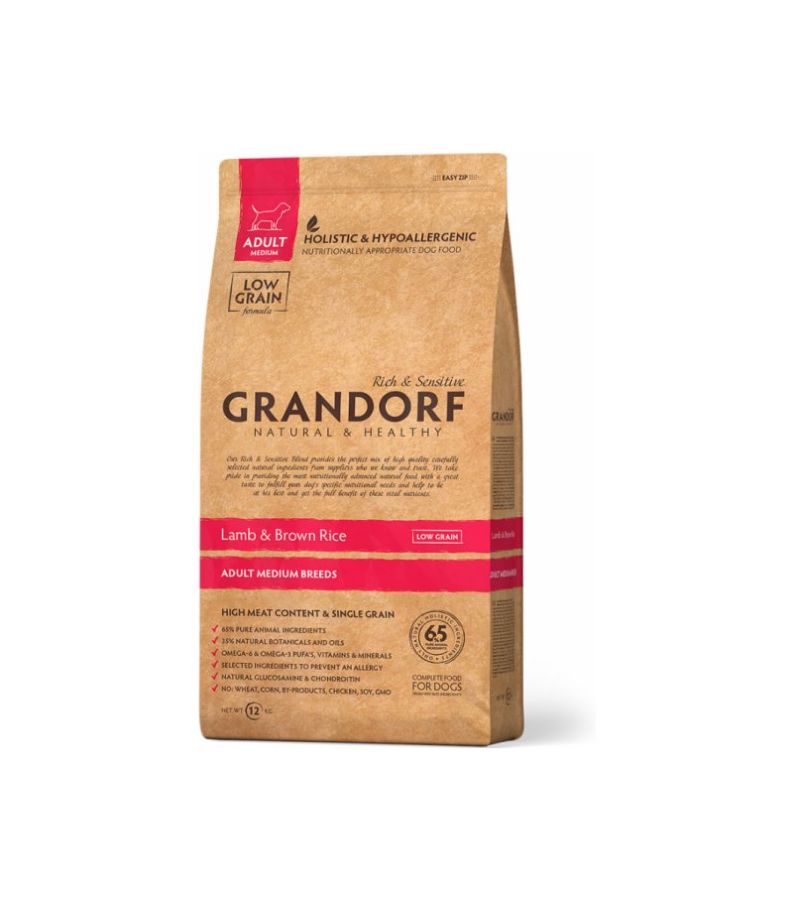 Grandorf Lamba- ja Kalkuniliha Täiskasvanud keskmistele ja suurtele koertele 6kg (2x3kg)