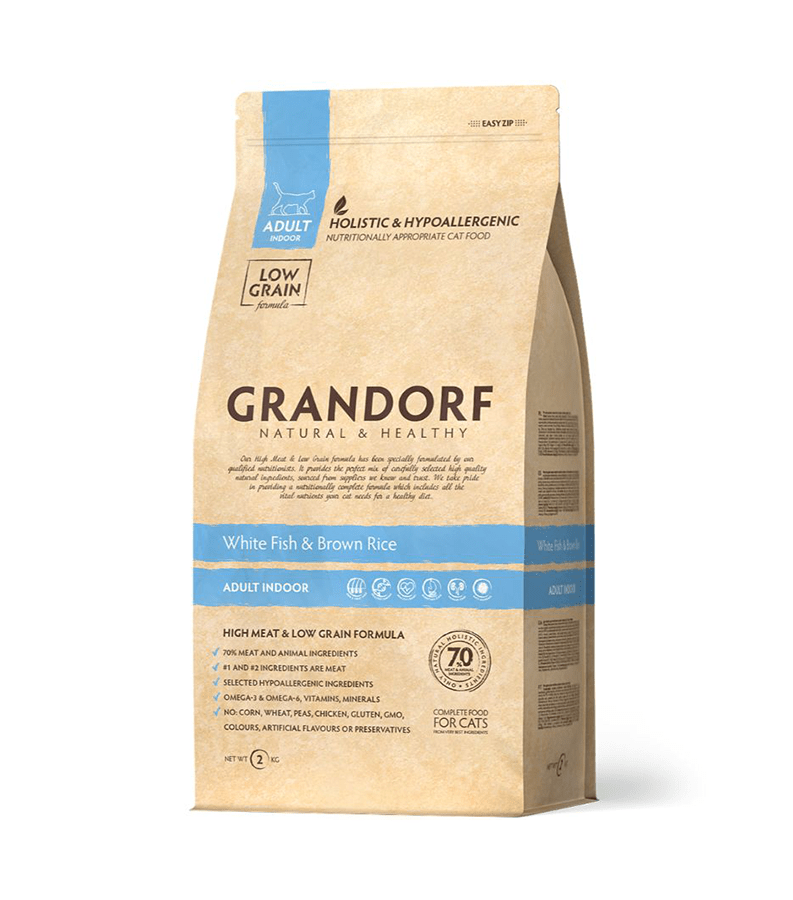 Grandorf Cat Valge Kala ja Kalkun Täiskasvanud Kassidele Skin & Coat Care 2kg