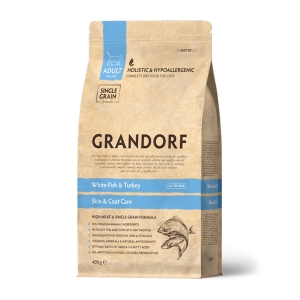 Grandorf Cat Valge Kala Täiskasvanud Kassidele Skin&Care 400g