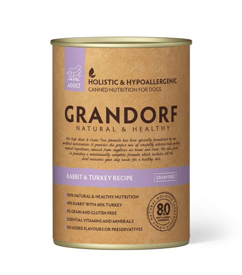 Grandorf Küüliku ja Kalkuniliha konserv koertele 6x400g