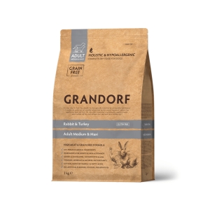 Grandorf Jänese- ja Kalkuniliha Täiskasvanud Keskmistele ja Suurtele  Koertele 3kg