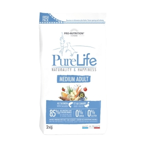 Pure Life Dog Medium Adult Lõhe ja Pardilihaga Täiskasvanud koertele 2kg
