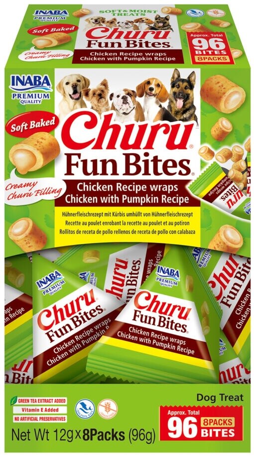 Churu FUN BITES Chicken Recipe wraps Chicken with Pumpkin koeramaius 8 x 12g