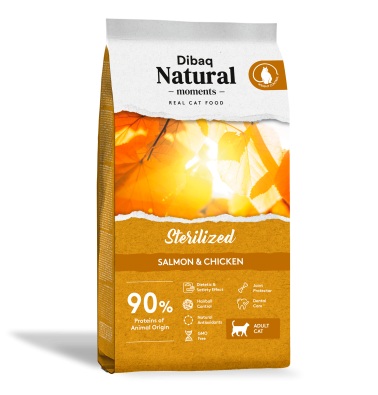 Dibaq Natural Moments lõhe ja kanaga steriliseeritud kassitoit 7kg