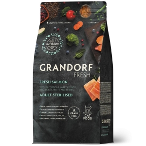 Grandorf Cat Fresh Värske Lõhe ja Bataat Täiskasvanud Steriliseeritud Kassidele 400g