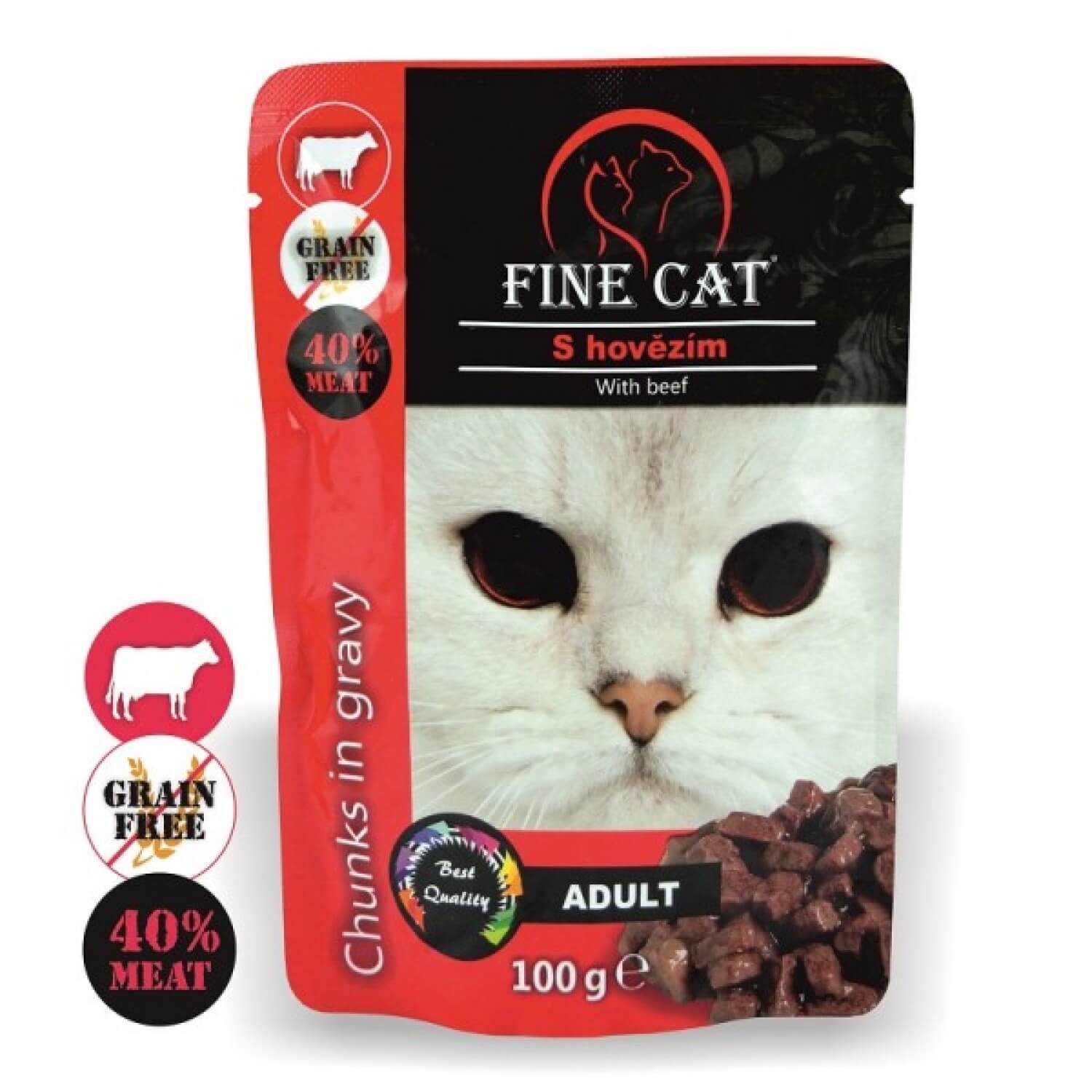 Fine Cat kassieine veisega 22X100g