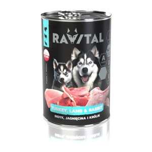 Ravital Turkey, Lamb & Rabbit konserv kutsikatele 800g