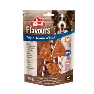 8in1 Triple Flavour Wings, 113 g. Täiendsööt täiskasvanud koertele (2-35 kg)