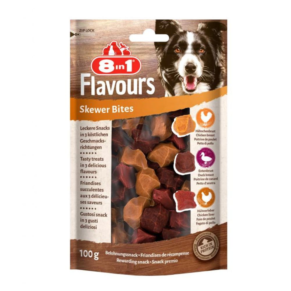 8in1 FLAVOURS Skewer Bites palad koertele 100g.