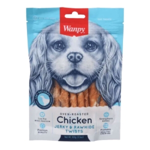 Wanpy ahjus röstitud Chicken Jerky ja toornahast keerud 100g