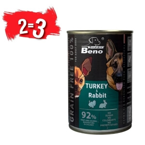 Super Beno konserv koerale kalkuni- ja küülikulihaga, tükid kastmes 415g