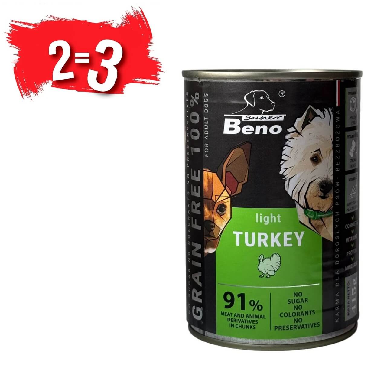 Super Beno konserv koerale kalkunilihaga, tükid kastmes 415g