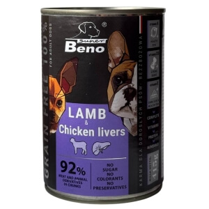 Super Beno konserv koerale lamba ja kodulinnu maksaga, tükid kastmes 415g