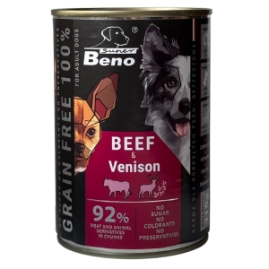 Super Beno konserv koerale veise ja metsloomalihaga, tükid kastmes 415g