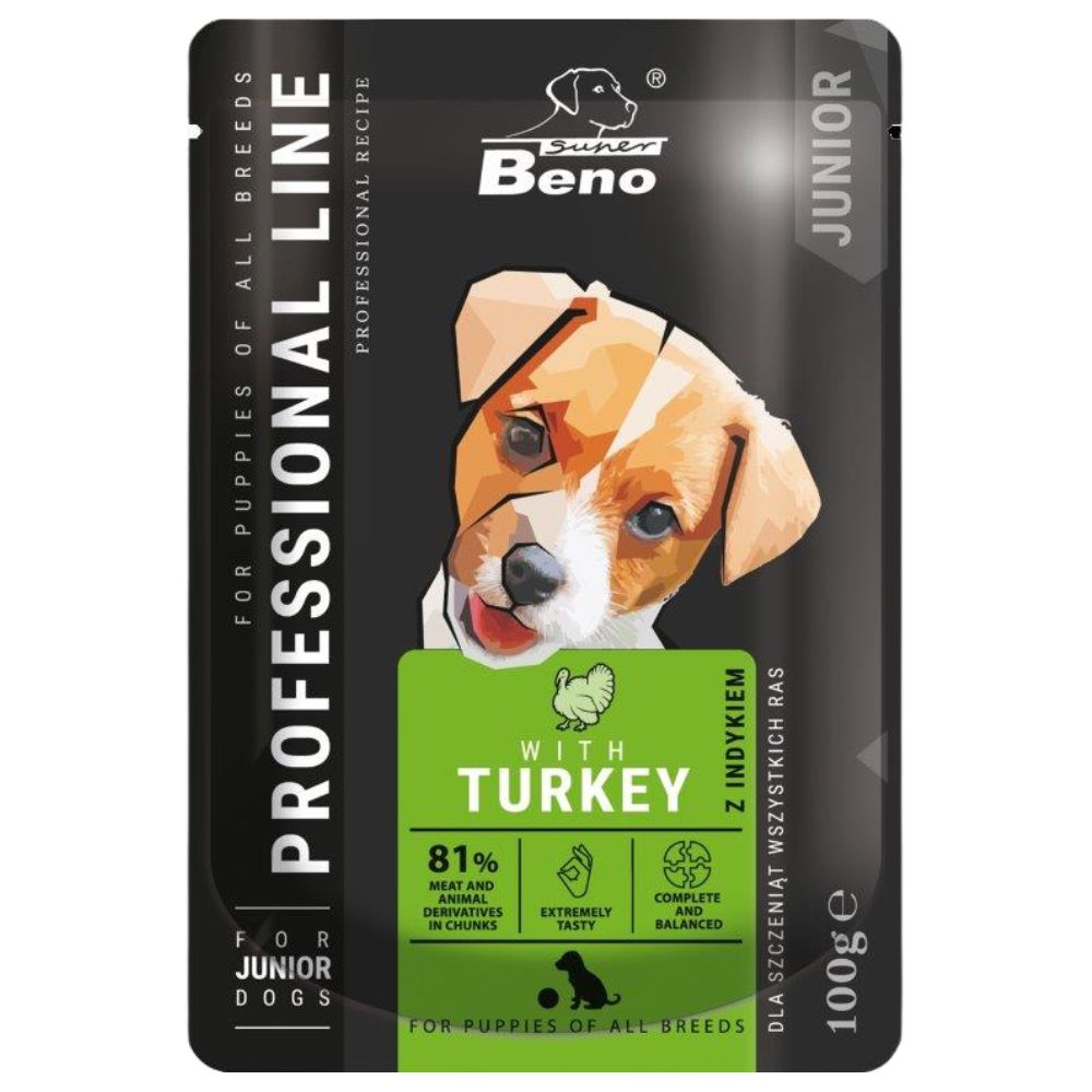 Super Beno konserv kutsikatele kalkunilihaga, 100g
