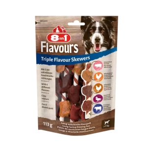 8 in 1 Triple Flavour Skewers, 113 g. Täiendsööt täiskasvanud koertele (2-35 kg)