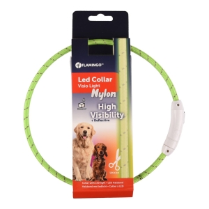 FLMG turvakaelarihm „Visio Light Nylon” LED-valgustusega, 33-63.5cmx8 mm, roheline
