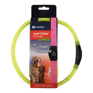 FLMG turvakaelarihm „Visio Light Jumbo” LED-valgustusega, kollane, 33-64cm x 25mm