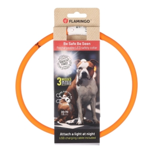 FLMG turvakaelarihm „Visio Light Basic” LED-valgustusega, oranž, 20-70cm