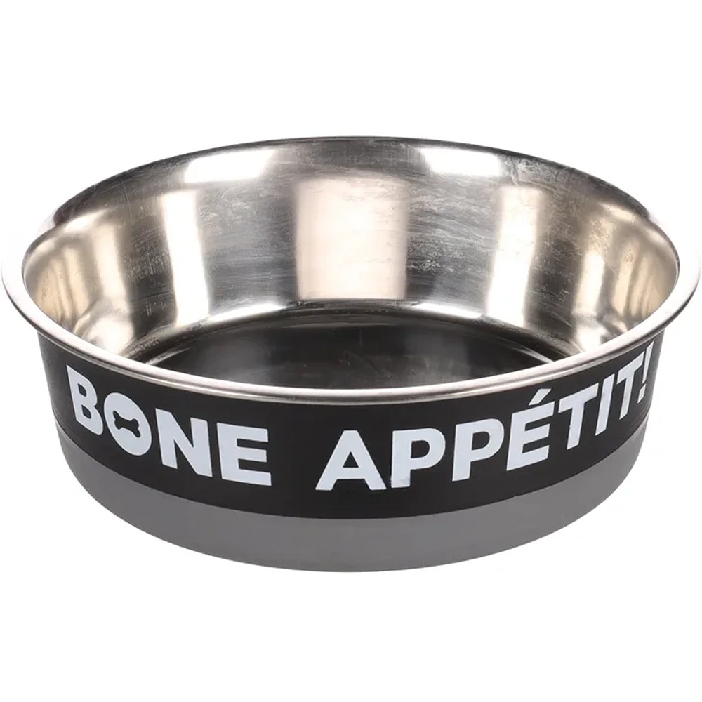 FLMG metallist söögikauss “Bone Appetit”, must/hall, 1,7L Ø21,5cm 518851