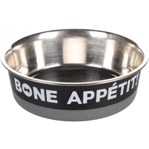 FLMG metallist söögikauss “Bone Appetit”, must/hall, 1,7L Ø21,5cm 518851