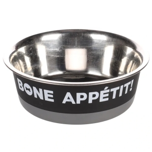 FLMG metallist söögikauss "Bone Appetit" must, 900ml, Ø17,3cm 518850