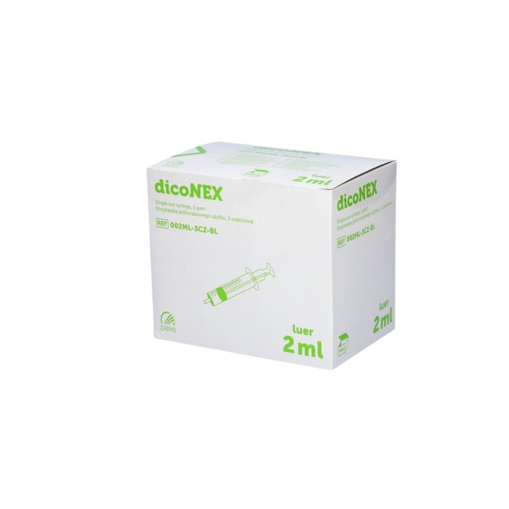 Süstal dicoNEX 2 ml, 3-osaline, nõelata, N100