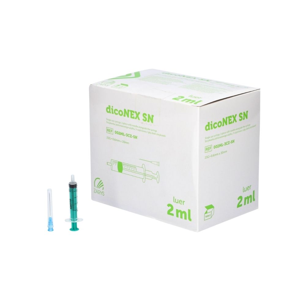 Süstal dicoNEX SN 2 ml, 3-osaline, nõelaga, N100