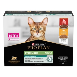 Pro Plan Sterilised kassieine multipakk veise ja kanaga, 85g N7+3