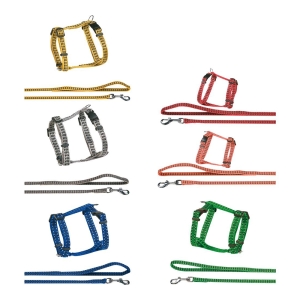 FLMG trakside ja jalutusrihma komplekt kassidele „Bright” 22-33cm/100cm/10mm