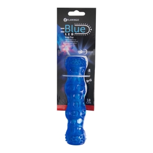 FLMG mänguasi koertele TPR pulk “Bordy” LED-valgustusega, sinine 18cm