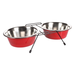 FLMG kausside komplekt alusega "Arjun" punane/must, L 21cm, 2x1600ml