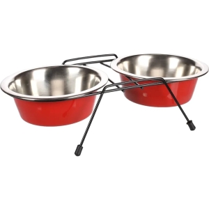 FLMG kausside komplekt alusega "Arjun" punane/must, M 16cm, 2x800ml