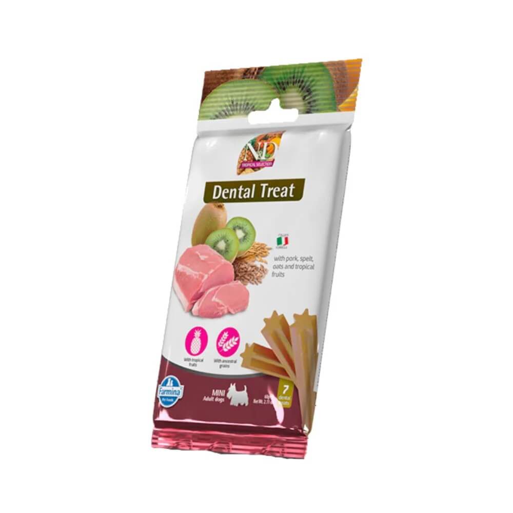 Farmina Dog N&D Dental Treat Tropical Pork Mini Adult 60g