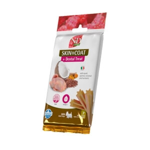 Farmina Dog N&D Dental Treat Quinoa Skin&Coat Quail Mini Adult 60g/7tk