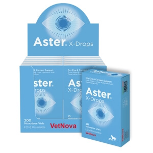 Vetnova Aster X-Drops 0,5ml N200 (Linear hyalu. acid+Cross-linked hyal. acid) steriilne silmalahus